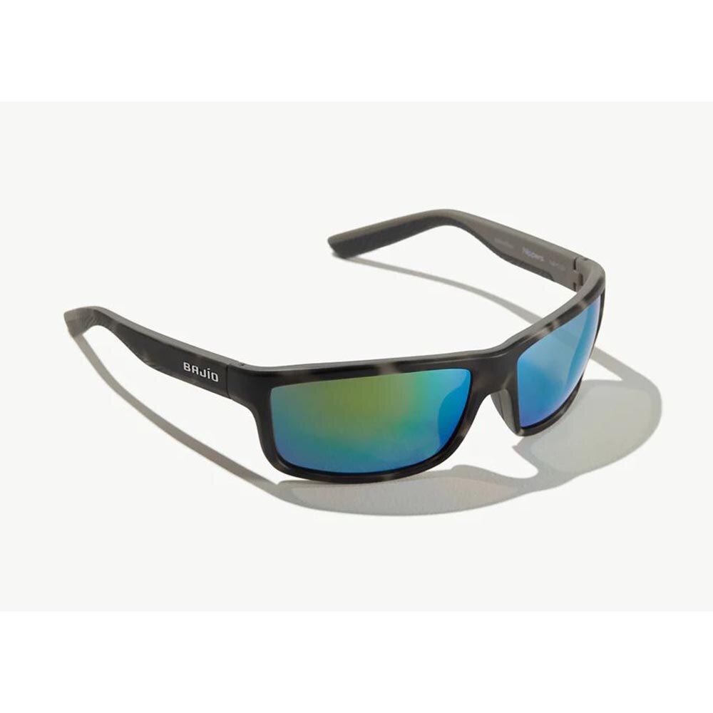 Bajio Nippers Sunglasses Polarized in Grey Squall Tort Matte with Green Mirror Plastic